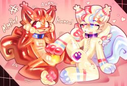 alolan_form alolan_vulpix anthro big_bulge bulge duo feet foot_fetish foot_play footjob generation_1_pokemon generation_7_pokemon hi_res latex latexm4n male male/male nintendo null_bulge pawpads pink_pawpads pokemon pokemon_(species) regional_form_(pokemon) sex struggling teasing vulpix