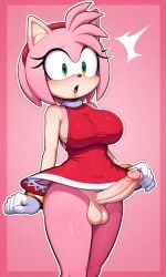 1futa 1futanari ai_generated amy_rose big_breasts futa_only futanari grabbing_breasts only_futa pixai sonic_(series) sonic_the_hedgehog_(series) touching_breasts