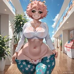 1girls ai_assisted ai_generated big_ass big_breast civitai forbidden_pants huge_ass human_only kalagod mina_ashido my_hero_academia panties undressing