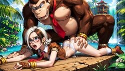 ai_generated anal anal_sex cum_inside dk_crew donkey_kong donkey_kong_(series) explorer_jane jungle original_character rape terror139