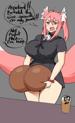 1futa animal_ears animal_genitalia animal_humanoid animal_penis balls big_balls big_breasts bottomless bracelet breasts canid canid_humanoid canine canine_humanoid clothed clothing dialogue equine_penis fox_girl fox_humanoid fully_sheathed futa_only futanari gaikiken genitals gynomorph hair huge_balls humanoid ineffective_clothing ineffective_skirt intersex jewelry kemonomimi light-skinned_futanari light_skin mammal mammal_humanoid multi_tail neck_bell oversized_balls pale_skin partially_clothed penis pink_eyes pink_hair solo speech_bubble standing suzuya_(gaikiken) text wide_hips