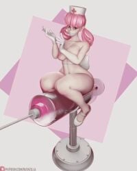 1girls 3d 3d_model 4:5 animated ass bubble_butt busty female female_focus female_only gloves hair_rings hourglass_figure human nintendo nurse nurse_cap nurse_joy nurse_uniform pinup pinup_pose pokemon rushzilla solo syringe tagme turntable_(animation) twintails wide_hips