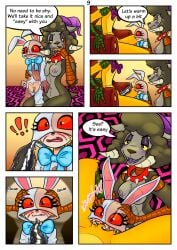 comic comic_page pumpkin_rabbit_(the_walten_files) rachel_waterman_(the_walten_files) the_mysterious_house vanny_(fnaf)