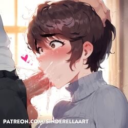 1boy1girl ai_generated blowjob busty cock commission cum cum_in_mouth cumshot deepthroat ejaculation facefuck fellatio female idolmaster idolmaster_cinderella_girls light-skinned_male oikawa_shizuku patreon_url penis shizuku_oikawa sinderellaart thick voluptuous voluptuous_female