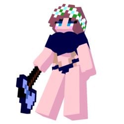 blue_eyes brown_hair female female_only girl light_skin minecraft minecraft_xxx thick_thighs