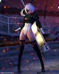 yorha 2b from nier: automata by riskybomber