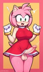 1futa 1futanari ai_generated amy_rose big_breasts futa_only futanari grabbing_breasts only_futa pixai solo sonic_(series) sonic_the_hedgehog_(series) touching_breasts