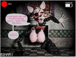 4:3 binary101 camera five_nights_at_freddy's five_nights_at_freddy's_2 fnaf fox mangle_(fnaf) mangled_mangle_(fnaf) multiple_images pink_fur solo speech_bubble vent white_fur