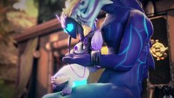 3d animated anthro ass aurelion_sol breasts caprine dragon fur furry furry_only kindred lamb_(league_of_legends) league_of_legends male/female mask no_humans scalie sex sound tagme tail twitchyanimation video