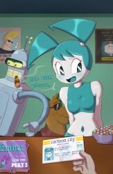 bender_bending_rodriguez crossover futurama inminent_sex jenny_wakeman jona_kazuo jonakazuo metallic_body my_life_as_a_teenage_robot robot robot_girl robotic