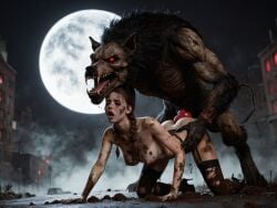 1boy 1girls ai_generated female_human female_human/male_feral female_human/male_monster feral_on_female feral_on_human full_moon interspecies interspecies_sex male_feral male_feral/female_human male_monster monster monster_on_female monster_on_human monster_penetrating noone3d petite slim slim_waist