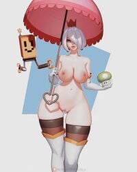 1girls 3d 4:5 animated ass breasts cleavage crossover fat_ass female female_only large_ass large_breasts mario_(series) mushroom nier:_automata pod_(nier) princess_peach_(cosplay) pussy rushzilla solo super_mario_bros. tagme thighhighs thighs turntable_(animation) yorha_2b