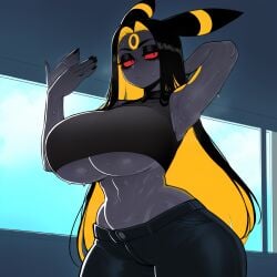 1girls ai_generated anthro big_ass big_breasts curvaceous curvy curvy_figure eeveelution female female_only huge_ass huge_breasts nintendo pokemon pokemon_(species) solo thick_thighs umbreon voluptuous voluptuous_female wide_hips