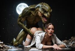 1boy 1girls ai_generated female_human female_human/male_feral female_human/male_monster feral_on_female feral_on_human full_moon interspecies interspecies_sex male_feral male_feral/female_human male_monster monster monster_on_female monster_on_human monster_penetrating noone3d petite slim slim_waist