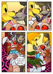 comic comic_page pumpkin_rabbit_(the_walten_files) rachel_waterman_(the_walten_files) the_mysterious_house vanny_(fnaf)