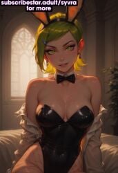 ai_generated ben_10 big_ass big_breasts bunnysuit gwen_tennyson gwen_tennyson_(classic) lingerie pose ryuuziken01 short_hair