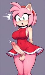 1futa 1futanari ai_generated amy_rose big_breasts futa_only futanari grabbing_breasts only_futa pixai solo sonic_(series) sonic_the_hedgehog_(series) touching_breasts