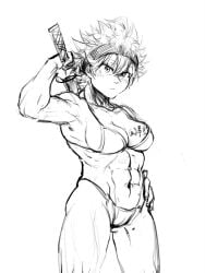 abs asta_(black_clover) bikini black_clover female genderswap_(mtf) hngch47071473 muscular muscular_female rule_63 sword tomboy