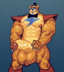 anthro balls bara bear big_balls big_penis five_nights_at_freddy's five_nights_at_freddy's:_security_breach furry gay glamrock_freddy_(fnaf) hyper_penis male male_only muscles muscular nunudodo penis