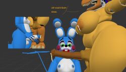 3d breasts_bigger_than_head breasts_milk chubby chubby_futa dx_3d_(artist) five_nights_at_freddy's five_nights_at_freddy's_2 futa_on_femboy futa_on_male futanari horsecock huge_ass huge_balls huge_cock lactation licking_penis penis_in_mouth portuguese_dialogue portuguese_text precum toy_bonnie_(fnaf) withered_chica