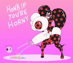 brainwashing clown clown_girl clownification coulrophilia cum cumming da-fuze futa_only futanari huge_ass huge_breasts hypnosis ladybug_(character) marinette_dupain-cheng miraculous_ladybug multicolored_cum penis tongue_out