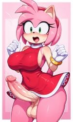 1futa 1futanari ai_generated amy_rose big_breasts futa_only futanari grabbing_breasts only_futa pixai solo sonic_(series) sonic_the_hedgehog_(series) touching_breasts