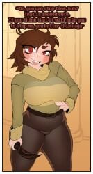 chara dark_hair darky darkynsfw dialogue english_text female_focus female_only implied_cum red_eyes solo_female text undertale