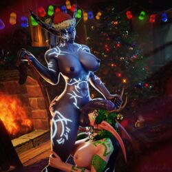 1futa 1girls 2021 3d abs alliance_(warcraft) areolae athletic_female athletic_futanari ball_worship balls big_balls blue_eyes blue_skin christmas christmas_hat christmas_tree collar duo elf elf_ears elf_female elf_futanari female femsub fireplace futa_on_female futadom futanari green_hair green_tattoo green_tattoos hand_on_ass horde_(warcraft) horde_domination horde_futa leash mishka_(warcraft) mishkamoo necklace night_elf nightborne nightborne_futa nipples oral penis pointy_ears red_leash runes saliva shiny_penis source_request standing tattoo thighs warcraft white_eyes white_markings white_runes world_of_warcraft wow