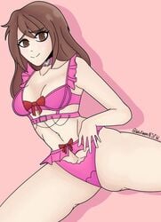 brown_hair emily_sim emirichu inkukappa inkukappansfw pink_lingerie tagme youtube youtuber