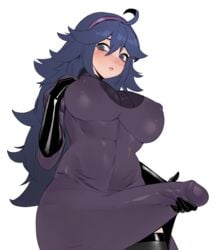 1futa areolae big_breasts breasts clothed clothing dress edit elbow_gloves embarrassed erect_nipples_under_clothes erection erection_under_clothes fully_clothed futa_only futanari gloves grabbing_penis hex_maniac huge_cock human latex latex_gloves light-skinned_futanari light_skin long_hair nintendo nipple_bulge oreomanko penis penis_outline pokemon purple_eyes purple_hair removed_text solo standing tenting thighhighs tight_clothing transparent_background