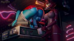 3d 3d_(artwork) animated animatronic barefoot big_penis candies clothed cum cum_in_a_cup feet five_nights_at_freddy's foxy_(fnaf) futa_only futanari intersex magniym milking_handjob milking_machine mp4 penis penis_milking robot soles sound stirrup_legwear stockings toeless_legwear toes toy_bonnie_(fnaf) video