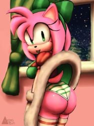 aerosin amy_rose christmas clothing furry panties pink_fur pink_hair sonic_(series)