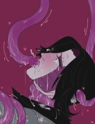 crying crying_with_eyes_open heart humanoid_robot liquid metal mettaton mettaton_ex purple_tentacles robot robot_humanoid shaking simple_background slime solid_color_background solo_focus tears tentacle tentacle_around_neck tentacle_in_mouth tentacle_rape tentacles undertail undertale undertale_(series)