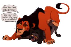 absurd_res after_transformation anal disney dominant dominant_male female feral forced furry gay gender_transformation hailberry hi_res hyaenid incest male male_only mammal nephew rape scar_(the_lion_king) simba species_transformation straight the_lion_king transformation uncle