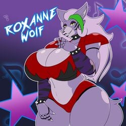 animatronic big_breasts female five_nights_at_freddy's five_nights_at_freddy's:_security_breach fnaf furry huge_breasts lunarartstudios_(artist) roxanne_wolf_(fnaf) solo solo_female tagme thick_thighs