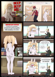 1futa aarondrawsarts accidental_exposure accidental_nudity anthro areolae ass balls breasts clothed clothing comic dickgirl embarrassed embarrassed_nude_futa erect_nipples erection exposed exposed_balls exposed_nipples exposed_penis fully_clothed furry futa_focus futanari intersex medium_breasts morning neko-eclipse17 nipples nude penis solo_focus stephanie_glamor wide_hips