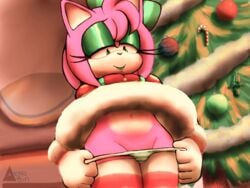 aerosin amy_rose christmas furry pink_fur pink_hair sonic_(series)