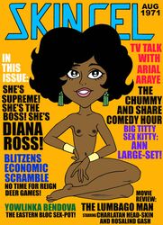 2021 black_hair bracelet dark-skinned_female dark_skin diana_ross earrings english_text eyelashes hanna-barbera medium_breasts short_hair sitting the_jackson_5ive toonytease