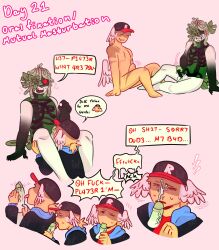 1ambiguous 1boy ambiguous_gender ambiguous_masturbation baseball_cap between_legs block_tales bunnyolin confused confused_expression confused_face confused_look cum cumming cumming_on_face dreads ectobody ejaculating_on_another ejaculating_on_face ejaculation griefer_(block_tales) help idk_what_to_tag_it jacket jerking jerking_off jerkingoff kinktober_2025 licking_cum licking_penis locs male male_only mutual_masturbation on_knees one_eye_covered one_eye_obstructed oral_fixation penis pink_background plant plant_tail player_(block_tales) red_eyes roblox roblox_game robloxian scars scars_all_over scars_on_arm scars_on_thighs self_upload sucking_penis suprised suprised_expression suprised_look text text_box text_bubble wings wings_on_head