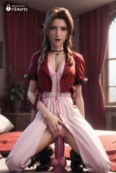 1girls aerith_gainsborough ai_generated artist_name blurry blurry_background boots bow braid breasts brown_hair choker cleavage clitoris clothing_aside cropped_jacket crotchless curtains dildo dildo_in_pussy dildo_insertion dildo_riding dress female female_masturbation final_fantasy final_fantasy_vii final_fantasy_vii_remake flower_choker full_body green_eyes hair_ribbon hairbow hi_res indoors jacket jewelry kneeling lips long_dress long_hair looking_at_viewer masturbation nose object_insertion open_clothes open_jacket panties panties_aside parted_lips pillow pink_bow pink_dress pink_panties pink_ribbon pussy pussy_juice r34arts red_jacket ribbon sex_toy short_sleeves solo spread_legs teeth uncensored underwear vaginal_insertion vaginal_masturbation vaginal_object_insertion vaginal_penetration watermark web_address window zipper