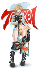 1girls artist_name artist_signature ass_visible_through_thighs bandai_namco bar_censor blonde_hair blue_eyes boots bottomless chained_clubs chains club_(weapon) dated deutsche earrings female female_only fingerless_gloves flashing flashing_pussy fluffy_ornament german german_female gloves jacket leo_kliesen long_pants necklace no_panties pants pants_down pubic_hair pubic_tattoo pussy pussy_lips sakuraha_(artist) short_hair signature tattoo tattoo_on_belly tekken tekken_7 tomboy vagina wrapped_arms wrapped_hands 桜刃