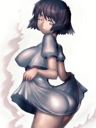 curvaceous erection_under_clothes fumio_(rsqkr) huge_ass shiina_mayuri steins;gate taut_clothes