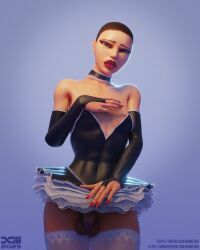 1boy 2025 3d 3d_(artwork) 3d_model 3d_render artist_logo artist_name artist_upload ballet_leotard barretxiii big_lips brown_hair covering covering_breasts covering_self digital_media_(artwork) elf elf_ears elf_femboy elf_male femboy femboy_only flaccid flaccid_cock flaccid_penis flat_chest flat_chested frilled_dress frills maid maid_outfit maid_uniform male male_only no_ai original painted_nails penis pinup self_upload short_hair shy sissy skirt small_penis solo solo_male stockings strapless_leotard thick_lips tiny_penis trap tutu watermark