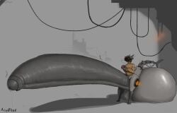 absurd_res ace0t0nic anthro balls beverage big_balls big_penis bodily_fluids bottomless brown_hair clothed clothing coffee coffee_mug container cup dripping erection ethan_(humbug) femboy fish genital_fluids genitals hair hi_res holding_container holding_cup holding_mug holding_object huge_balls huge_cock humanoid_genitalia humanoid_penis hybrid hyper hyper_balls hyper_genitalia hyper_penis machine male male_focus male_only marine mug penis precum precum_drip protogen shark solo tail thick_tail thick_thighs wide_hips