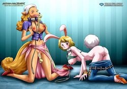 bbmbbf big_breasts blush bones breasts carrot_(one_piece) diamond_level erect_nipples feet female female_only footwear furry high_heels improvised_dildo improvised_sex_toy leash looking_at_viewer nipples one_piece palcomix petplay pietros_secret_club sandals slavegirl toes wanda_(one_piece)