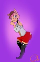 2019 absurd_res anthro ass balls balls_outline big_bulge big_butt bite biting_lip bulge chespin clothed clothed_anthro clothed_male clothing dated detailed_bulge digital_drawing_(artwork) digital_media_(artwork) femboy full-length_portrait generation_6_pokemon genital_outline hair hi_res jess_(capdocks) legwear looking_at_viewer male nintendo off_shoulder penis penis_outline pokemon pokemon_(species) portrait royaleghost side_view solo thigh_highs