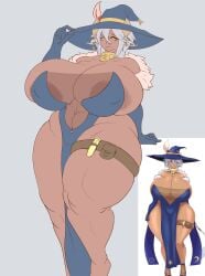 1girls areola_slip big_breasts breasts breasts_bigger_than_head color colored cow_ears cow_girl cow_tail cowbell cute_birdd dark-skinned_female dark_skin female female_focus female_only flat_colors gloves grabbing_hat hazel_(crysnickel) hyper_breasts large_breasts looking_at_viewer massive_areolae massive_breasts reference_image solo solo_female solo_focus tan_skin tan_skinned_female voluptuous voluptuous_female white_hair white_hair_female
