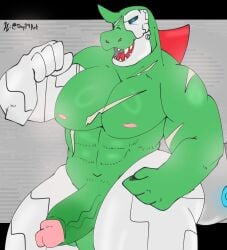 abs anthro cybernetics cyborg day74art dragon earthbound_(series) genitals hi_res humanoid_genitalia humanoid_penis machine male muscular musk mythological_creature mythological_scalie mythology nintendo pecs penis robot scalie scar solo