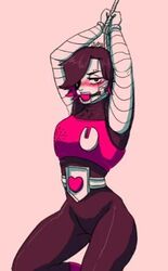 1boy ambiguous_gender androgynous ball_gag blush blushing femboy feminine_male gag gagged girly heart humanoid_robot kneeling looking_at_viewer male male_only mettaton mettaton_ex robot robot_boy robot_humanoid robotic_arm rope rope_bondage simple_background solo solo_male tagme_(artist) thighs tied_hands tied_up tied_wrists undertale undertale_(series) unknown_artist