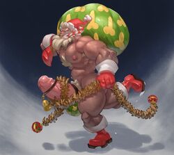 abs biceps christmas christmas_outfit huge_cock hyper_penis jeromebrulin male male_focus male_only muscles muscular_back muscular_legs muscular_male muscular_thighs nipples santa_claus vliir